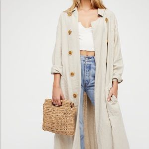 Free People Long Linen Trench Coat “Sweet Melody”